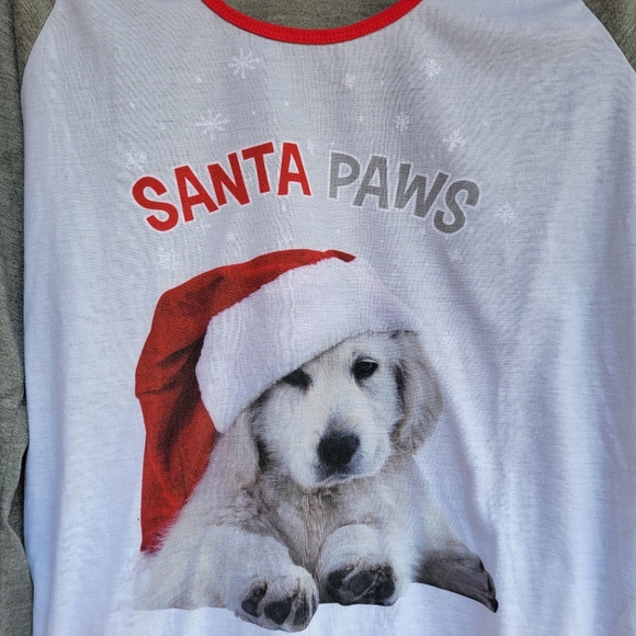"Santa Paws" Christmas 2-Piece Pajamas Set - Size Medium (Excellent Condition) - Picture 6 of 14
